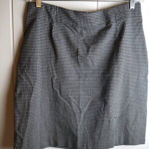 Vintage Womens 18 BGC Black White Plaid Check Pencil Skirt 90s Academia